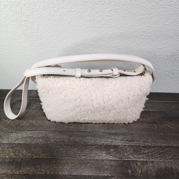 NWT Madewell Simple Genuine Shearling and Leather Crossbody Bag Avalon - Picture 14 of 15